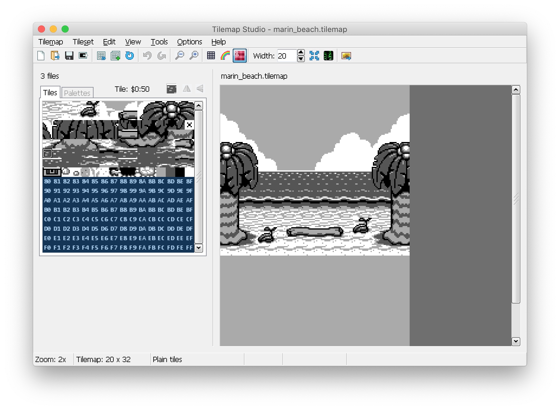A screenshot of Tilemap Studio editing a decoded Link's Awakening tilemap