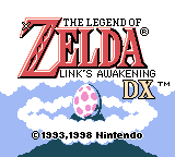 Zelda: Link's Awakening Title screen menu in English